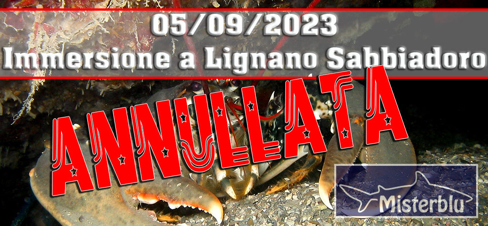 05/09/2023 Annullata l’immersione alle tegnùe di Lignano Sabbiadoro